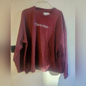 Calvin Klein Burgundy Relaxed Fit Shirt